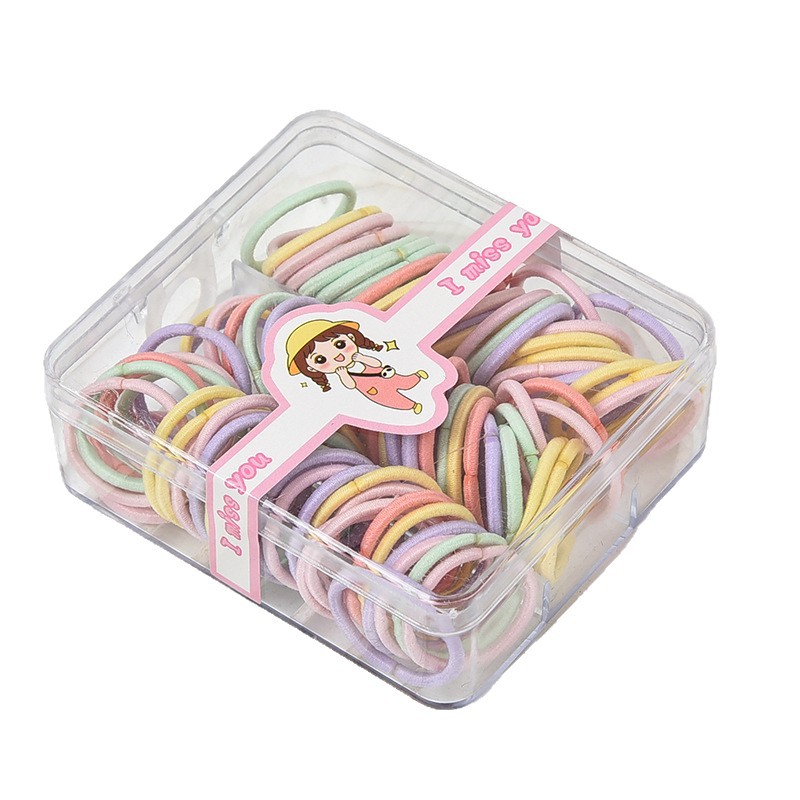 Children's rubber band box, children's hair tie, little girl rubber band, baby's hair tie won't hurt the thumb, girls' hair band Item Picture