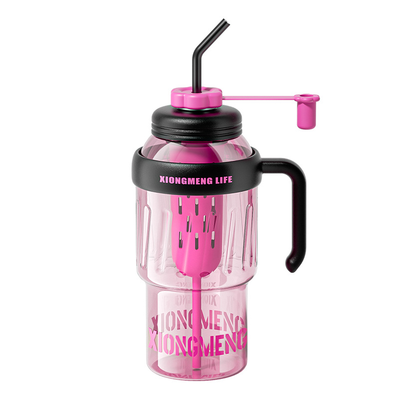 Wholesale of new large-capacity ice cube cups with high appearance standards, outdoor sports water cups, portable cups with straws and large bellies Item Picture