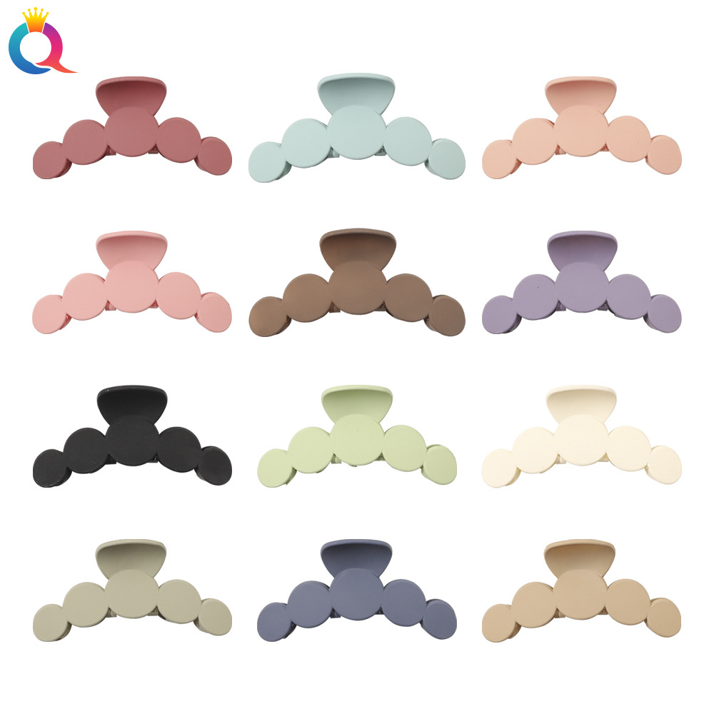 Qiyue Korean matte five-round hairpin, versatile for going out, shark hairpin, retro style, back of the head, updo hair clip details Picture