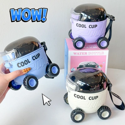 Wholesale of creative Mars rover water cups, fun boys' portable straw cups, children's multi-functional toys, gift cups thumbnail