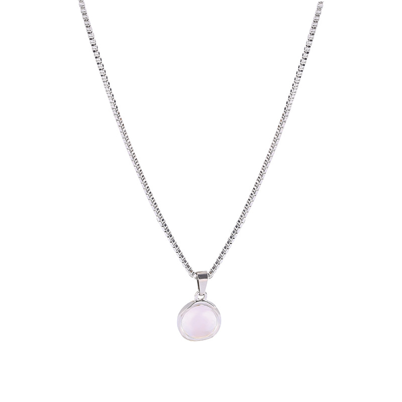 A new minimalist moonstone titanium steel necklace from South Korea, featuring an Instagram-style, light luxury and versatile style. It's the same as the popular collarbone chain Item Picture