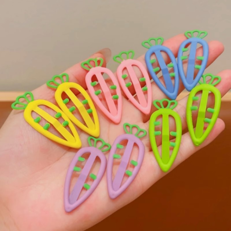 Cute carrot hair clips for children, new side bangs clips for girls, baby's back head hair clips, bb hair accessories Specification drawing