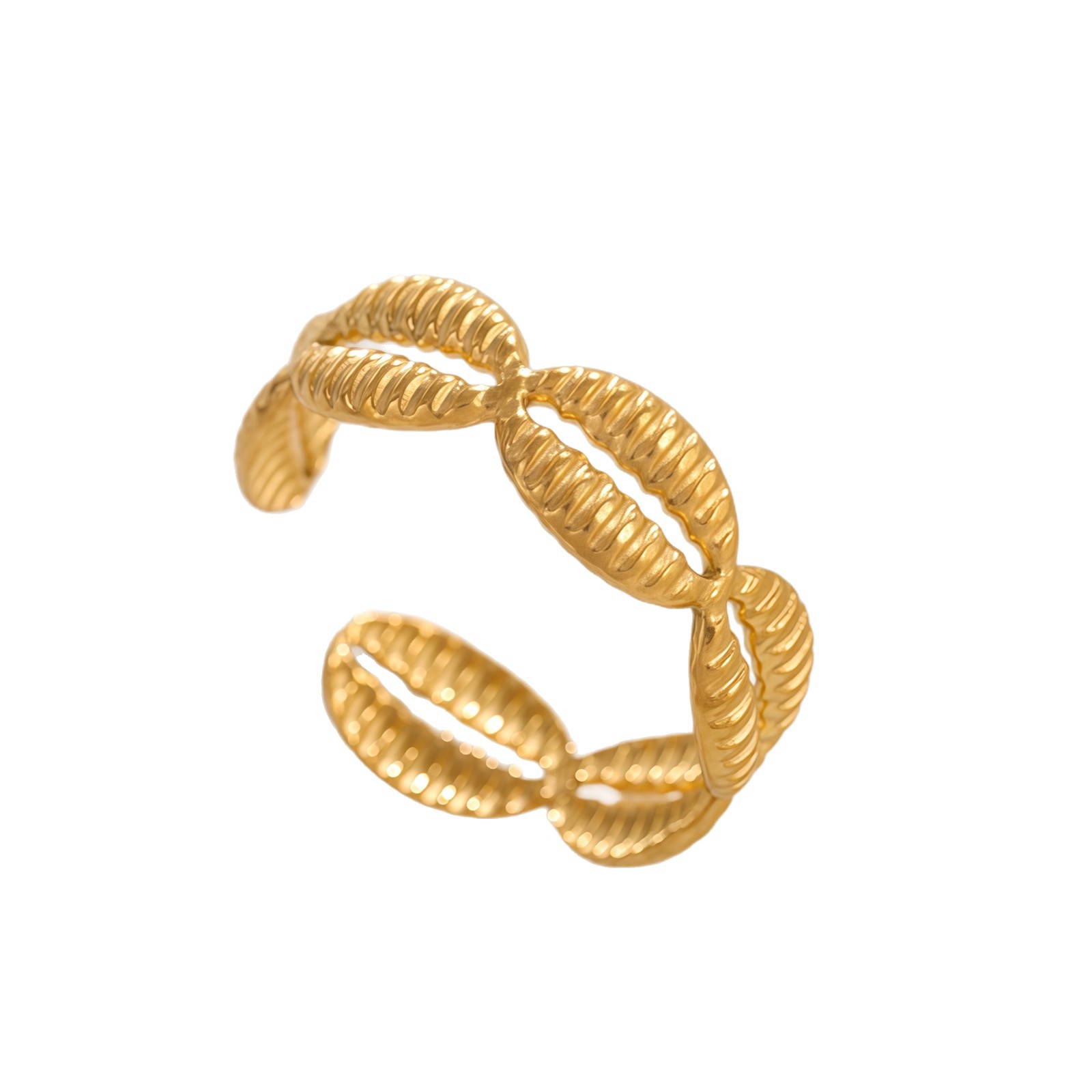 Cross-border Ocean Series Starfish ins Sweet, fresh and high-end stainless steel opening adjustable ring jewelry Item Picture
