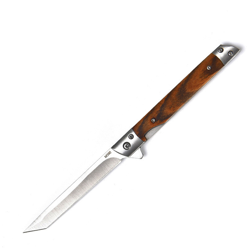 Original manufacturer's hot sale: Wooden handle folding, high hardness, durable, outdoor survival self-defense fruit knife, bone-removing knife Item Picture