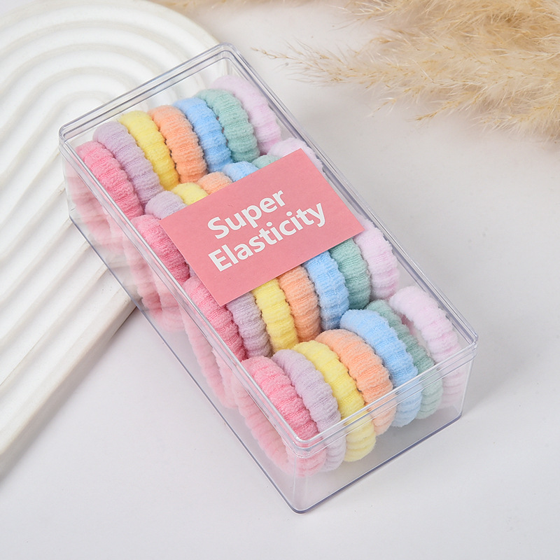 Fashionable Korean-style cute little bear high-stretch hair tie that won't hurt children's hair, tied in a ponytail without leaving any marks, high-end hair band Specification drawing