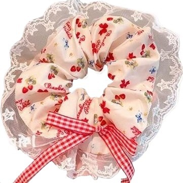 Sweet lace hair tie for girls, large large intestine hair tie for children, high elasticity baby bun hair tie Item Picture