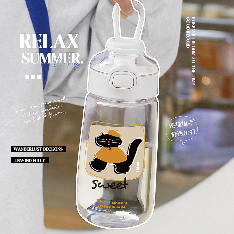 Ins-style fashionable water cups with high appearance standards, couple and student straw cups, special double-drinking, anti-drop portable space cups for school Application Scenario
