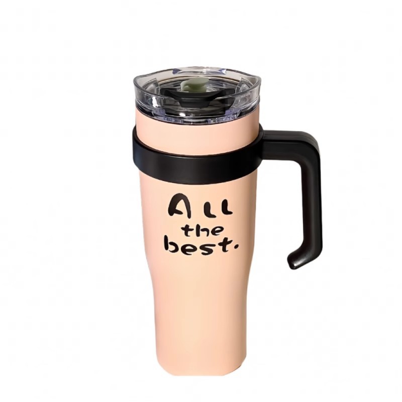 New Big MAC cup cold and heat preservation cup, ins style heat preservation cup with straw, letter printing, food-grade stainless steel Item Picture