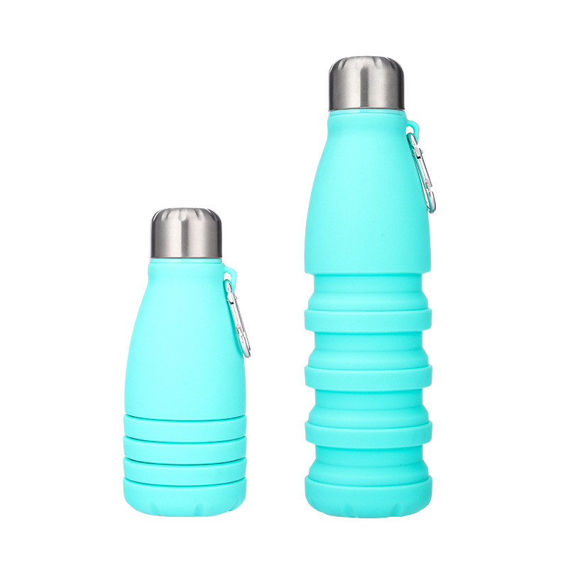 New outdoor food-grade silicone cola bottle, portable sports water bottle, camping folding water cup Item Picture