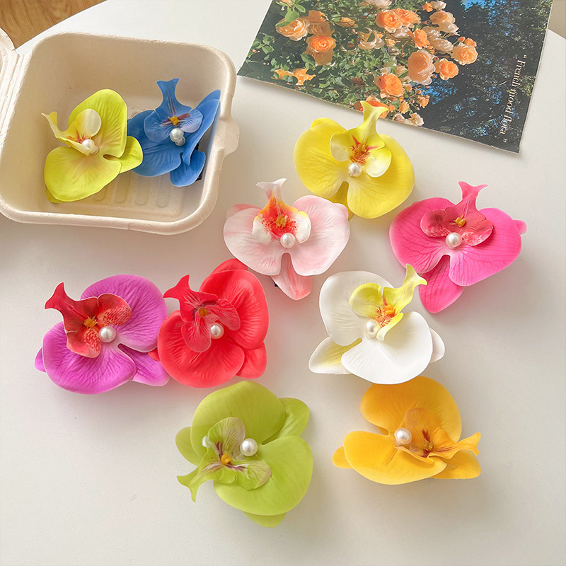 CCCRUI high-end Customization! Super fairy-like Phalaenopsis hair clip with a high-end look, flower duckbill clip, side bangs clip, and elegant hair accessory details Picture