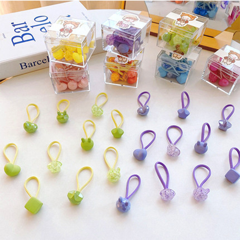Korean-style children's hair band that doesn't hurt hair, cute candy-colored burst, fresh and clean hair tie, baby girl hair band, hair tie and hair accessory full figure