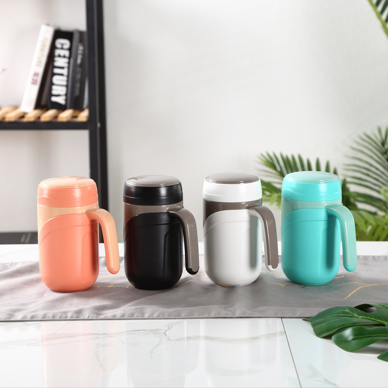 Business office ceramic inner liner insulated cup, large-capacity men's student carrying handle, large gift advertising water cup details Picture