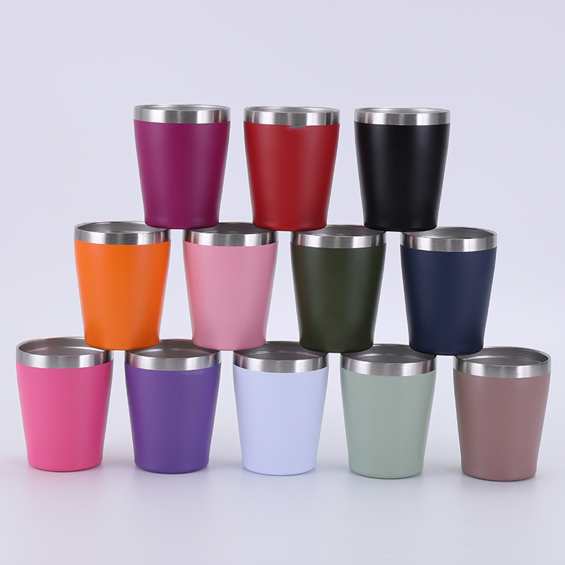 Cross-border 8oz mini milk cup, 304 stainless steel double-layer vacuum insulated cup, household cold preservation beer mug wholesale details Picture