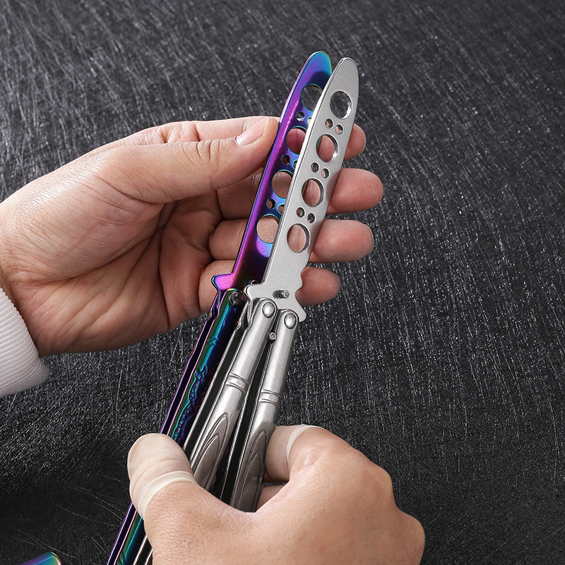 【 Original Manufacturer 】 Practice knife butterfly knife butterfly Comb, the same as CSgo game swinging knife folding knife hand practice Specification drawing