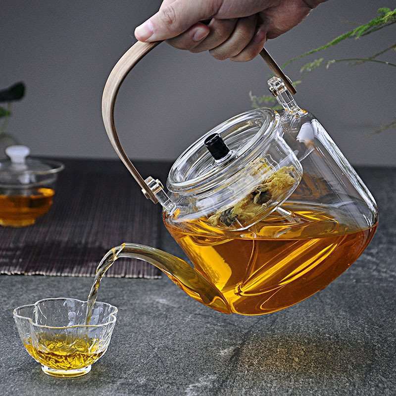 Boiling teapot, steaming teapot, kettle for boiling black tea, electric ceramic stove, tea stove, filter, handle, teapot, flower teapot, kettle, glass teapot full figure