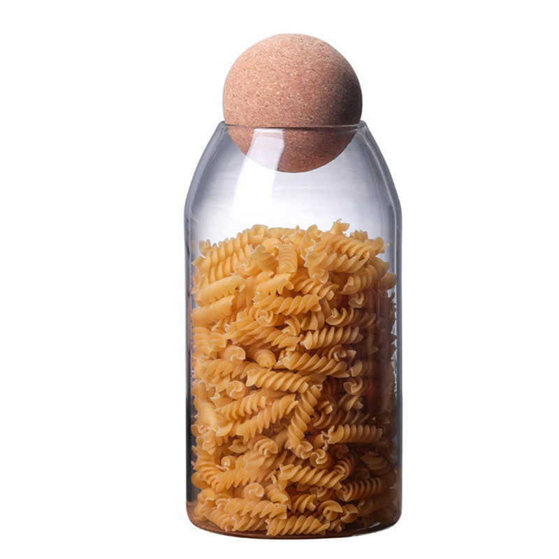Cork ball stopper storage tank, glass sealed tank, storage tank for grains and cereals, cork stopper tea tank manufacturer Item Picture