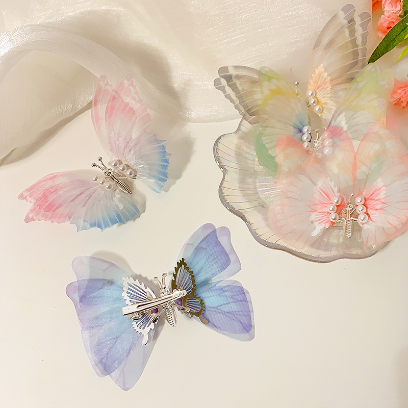 Summer dynamic bow children's hair clips, new Chinese-style headwear, cute girls, sweet spring ancient-style hair clips Specification drawing