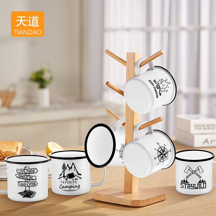 Retro enamel cups, retro ceramic coffee cups, Hong Kong-style mugs, old-fashioned nostalgic water cups, souvenir gifts, creative cups Application Scenario