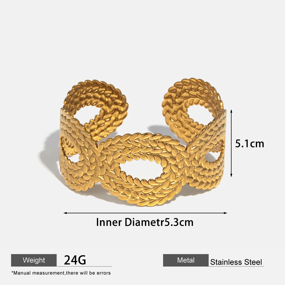 European and American style versatile stainless steel bracelet, light luxury style, adjustable opening geometric cross-border stainless steel jewelry Application Scenario