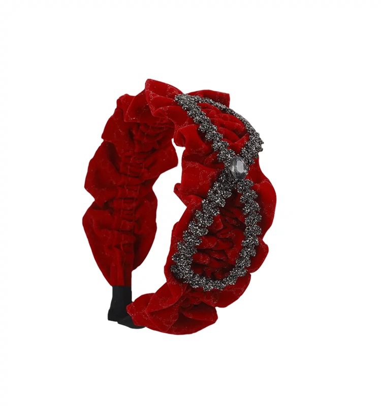 Velvet voluminous hairband for women, high-end and fashionable bow hairpin headwear, high top hairband for women, 2023 new style Item Picture