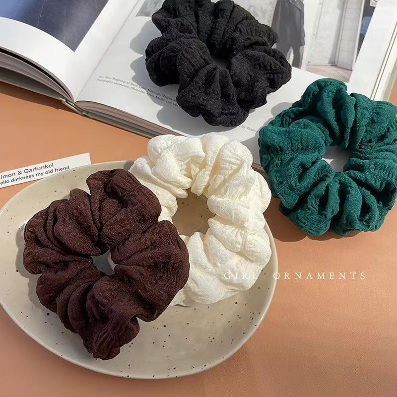 The cream puff hair band is simple and elegant, the pleated large intestine circle is high-end, the loose bun hair band is retro and the hair tie is stylish Specification drawing