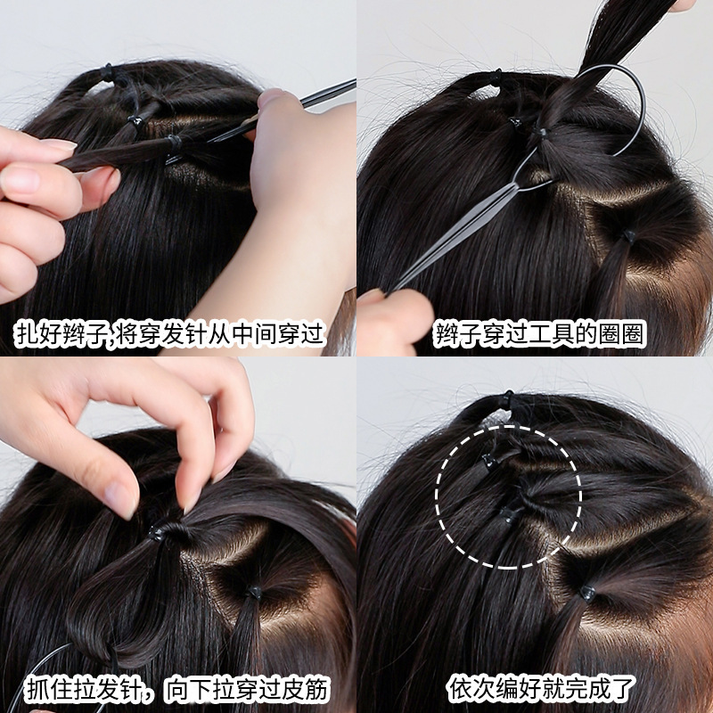 Universal hair straightening needle, children's hair remover, hair threading needle, girls' hair braiding tool, lazy person's hair braiding and braiding tool Specification drawing