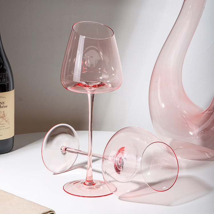 Flamingo wine glass, French slanted concave bottom highball glass, crystal glass, high appearance level, special for couples details Picture