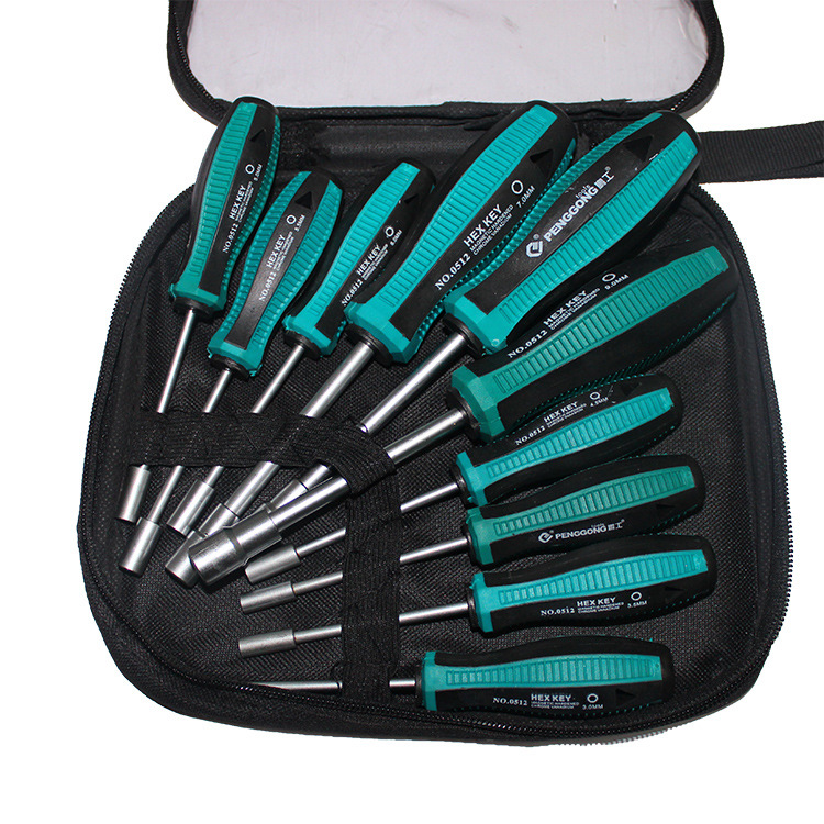 Wholesale of hexagon socket screwdriver sets, 6-angle socket screwdriver screwdrivers, 3-14mm hexagon socket wrenches Specification drawing
