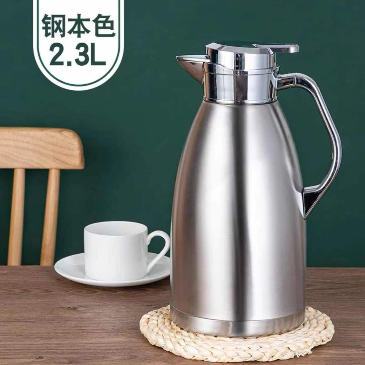 Commercial 304 stainless steel insulated kettle, large capacity insulated kettle for restaurants and hotels, coffee hot water kettle full figure
