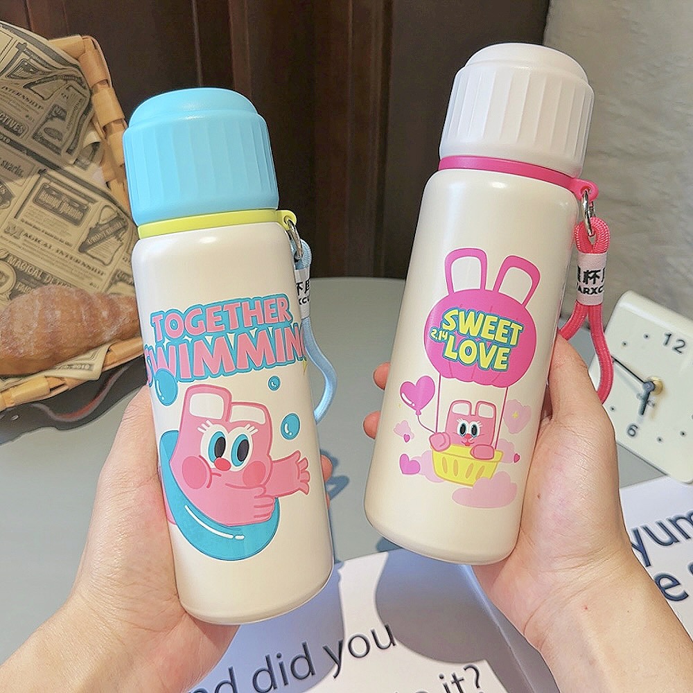 Dopamine cute thermos cup for brewing tea, high appearance level student water cup, stainless steel portable cute girl filter cup Specification drawing