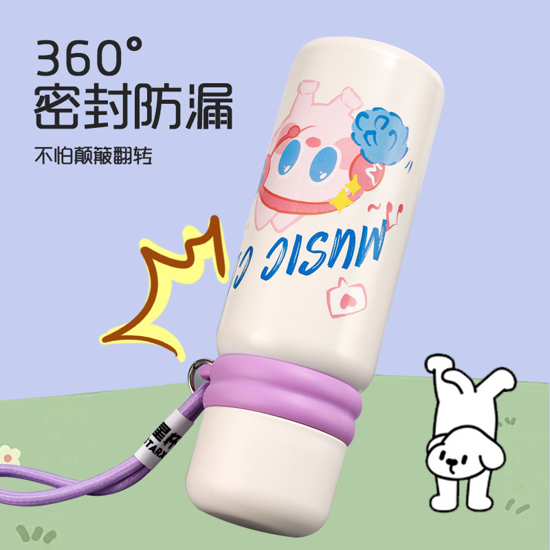 High appearance level 316 stainless steel insulated cup, children's fun cartoon graffiti student water cup, and portable rope cup Application Scenario