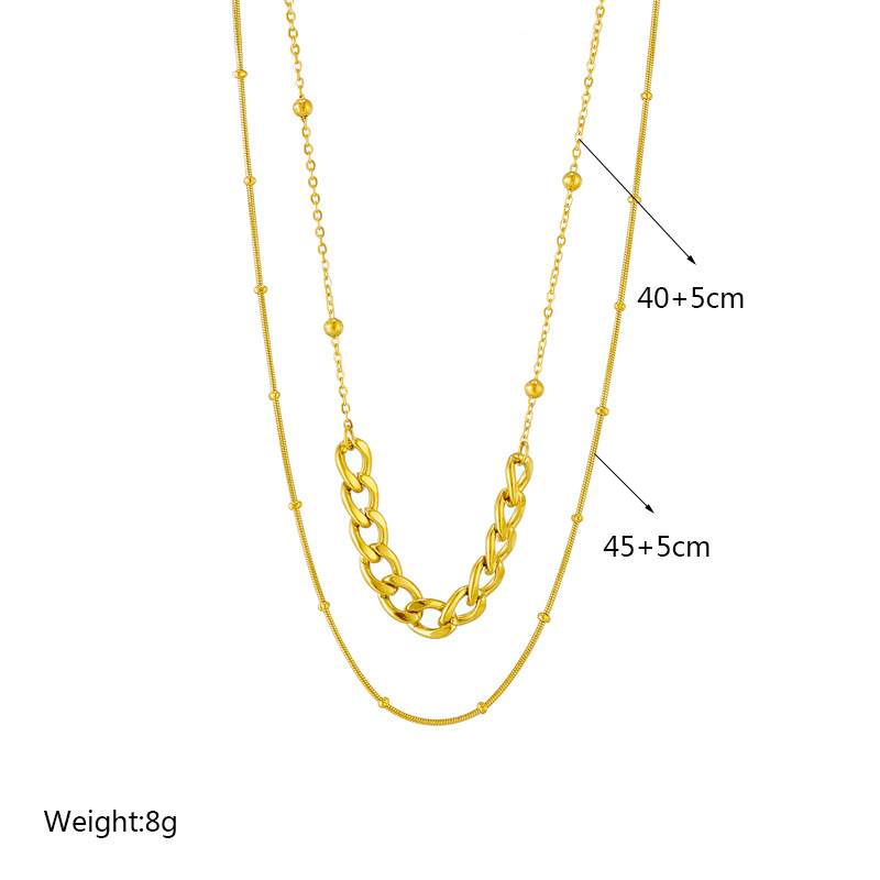 A cross-border fashion, niche, simple and versatile double-layer irregular titanium steel chain heavy metal punk necklace from Europe and America Application Scenario