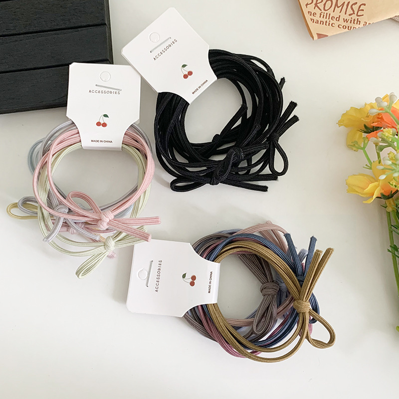 The new Korean-style simple hair tie, basic hair tie, bow hair band, candy-colored leather band, versatile and fashionable for women Application Scenario