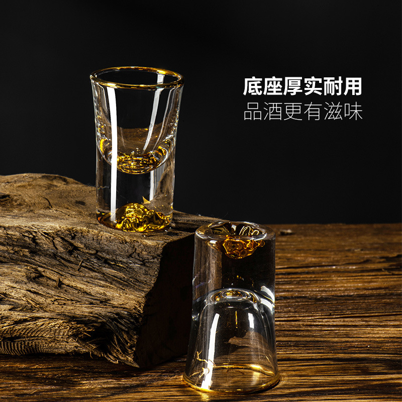 Jinshan Baijiu dispenser Set, Home one-mouth cup, Chinese wine pot, high-end glass Baijiu cup, mountain-viewing spirits cup Item Picture
