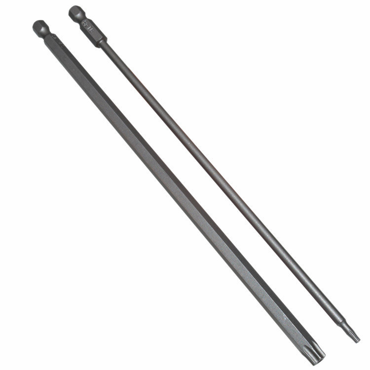 8-piece set of hollow screwdriver bit, hexagonal plum blossom center hole screwdriver bit, S2 alloy steel material, 200mm Item Picture