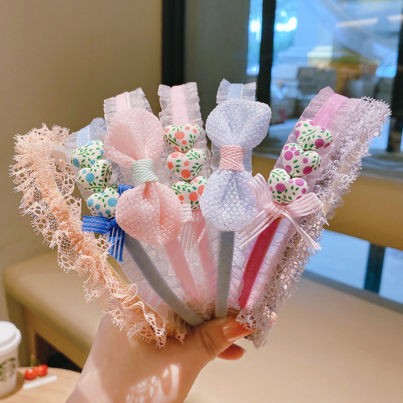 Children's Korean mesh bow hair band, non-damaging hair accessory, anti-slip and anti-breakage hair clip, cute headband and hair accessory for girls details Picture
