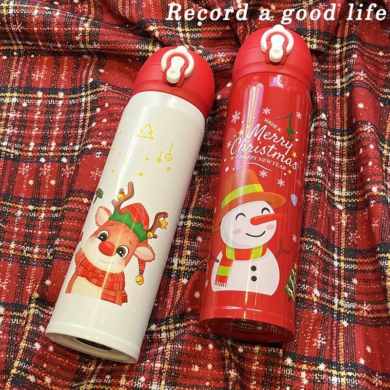 Christmas stainless steel insulated cups, portable cartoon gifts for female and male couples, water cups, Christmas cups 304 details Picture