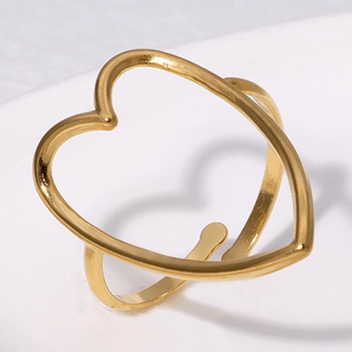 Stainless steel heart-shaped ring for women, minimalist design on Instagram, anti-color fading, cross-border bestseller, dark style, niche high-end feel Application Scenario