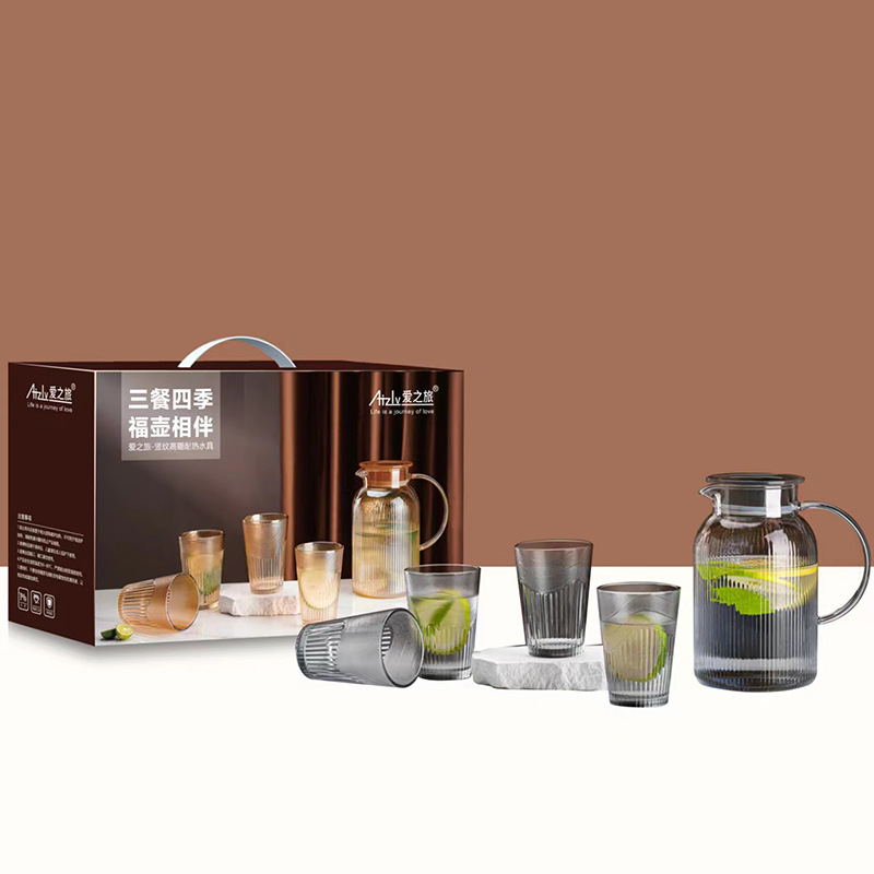High borosilicate cold water kettle five-piece set, household cold water kettle, high-temperature resistant glass water kettle set, high appearance level Application Scenario