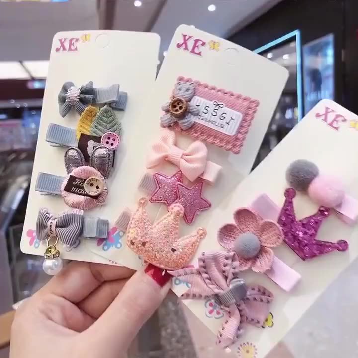 Korean baby hair clips, small hair volume, fetal hair clips, infant and toddler hair clips, non-damaging hair, baby girl hair clips, princess hair accessories details Picture