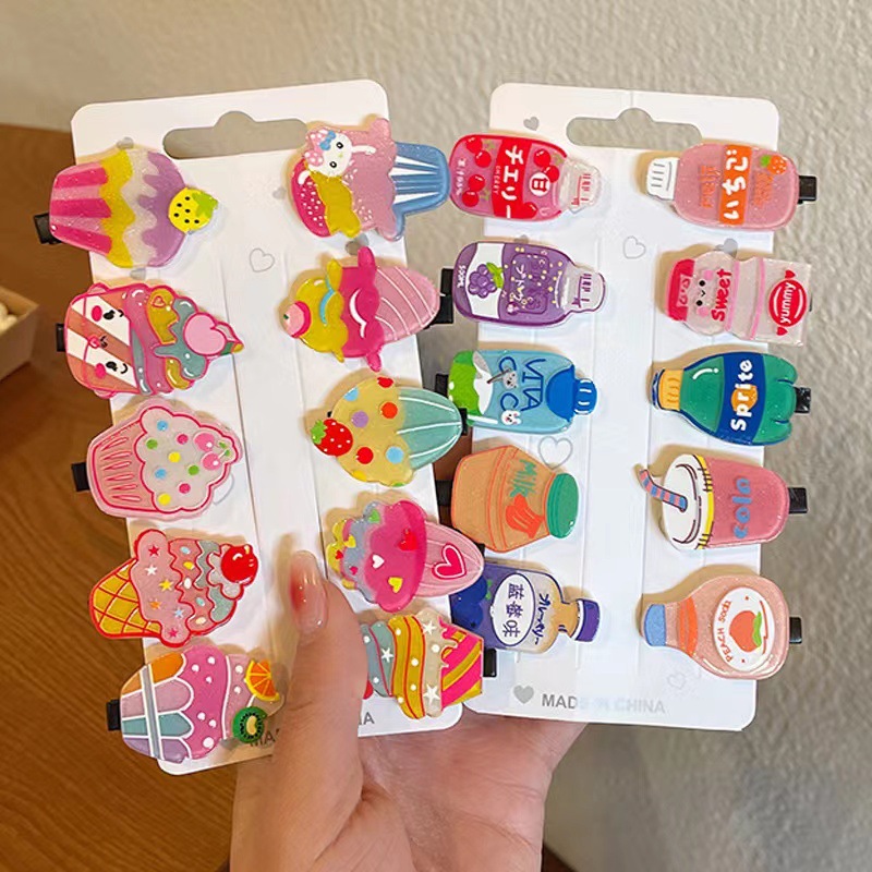 Korean acrylic duckbill clips, cute children's bangs clips, Lina Bell hair clips, little girls' hair accessories and headwear wholesale details Picture