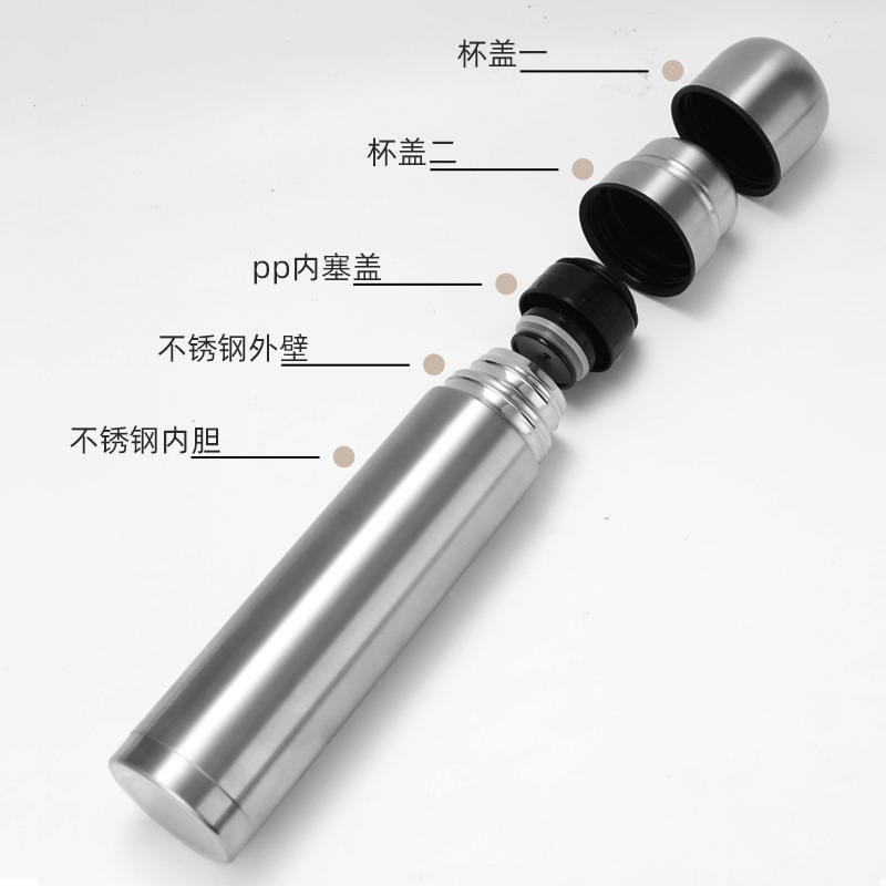 Stainless steel double-lid large-capacity bullet-shaped insulated cup, portable mountain climbing travel pot, outdoor vacuum sports water bottle Application Scenario