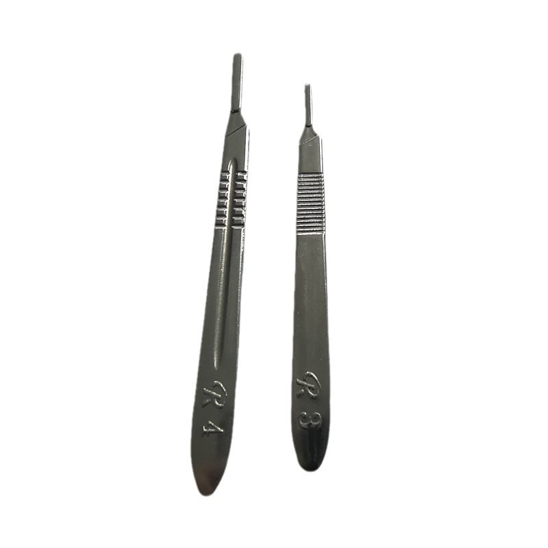Stainless steel surgical knife handle No. 3, No. 4, laboratory dissection knife handle, industrial engraving knife, thickened knife handle for animals, knife rest Item Picture