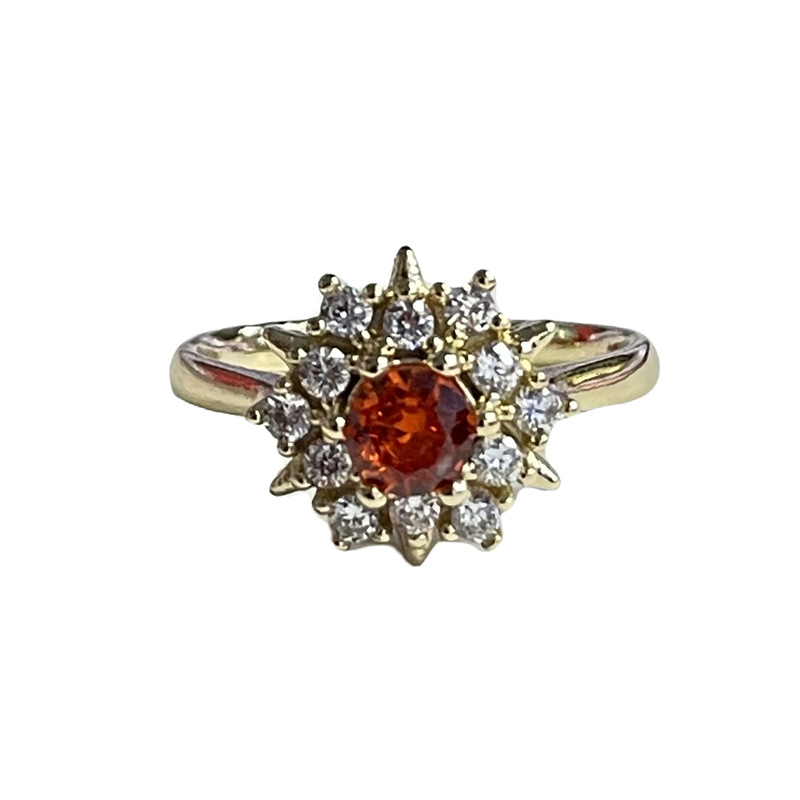 The retro court style, light luxury and high-end red diamond open ring is a unique and versatile female ring with a sweet, cool and fashionable style Item Picture