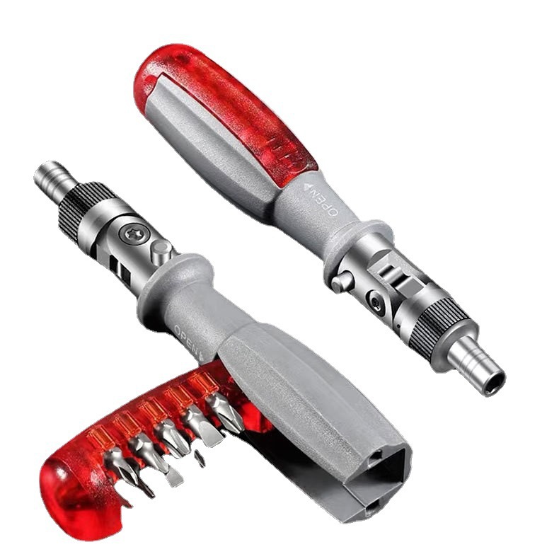 Multi-angle 10-in-1 ratchet screwdriver set, industrial-grade household multi-functional flat-head and cross-head combination undefined