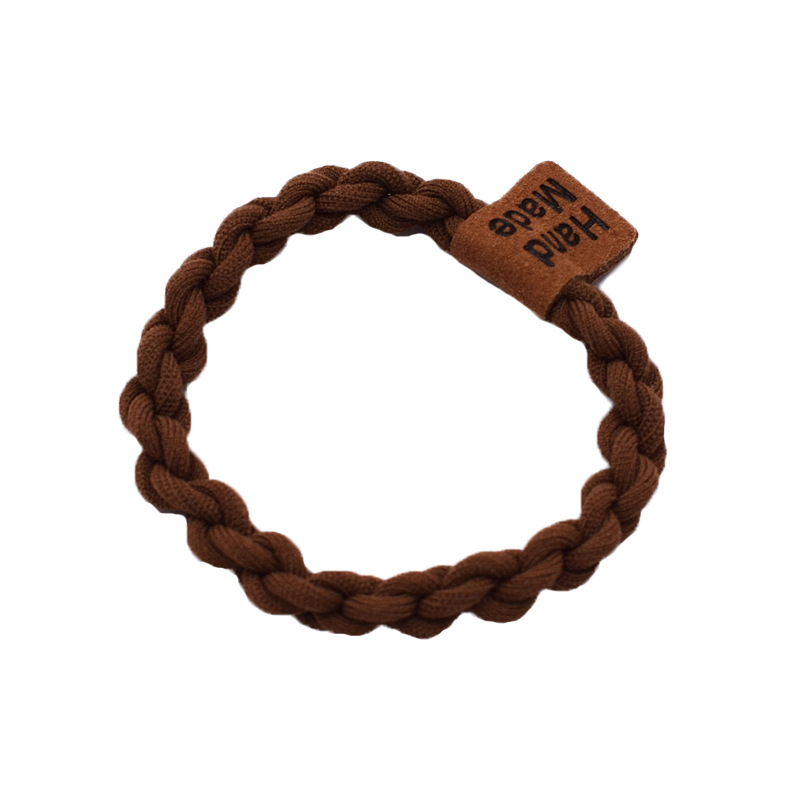 2022 New Korean version high-cut rope thickened, simple and durable leather band women's hair tie, rubber band hair accessory and headwear Item Picture