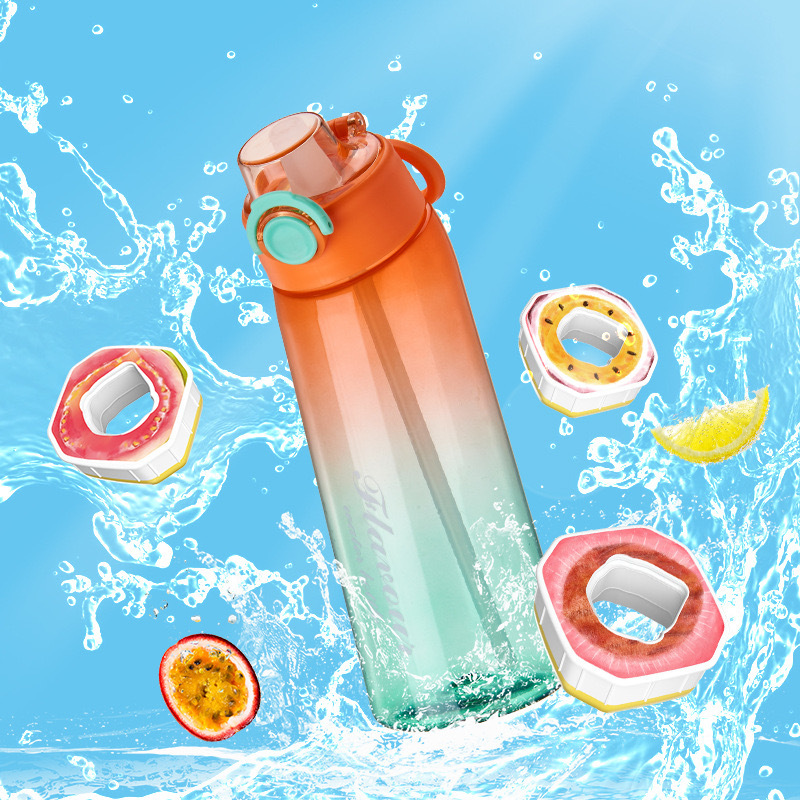Amazon Cross-border's new dual-color fragrance cup, gradient scent water cup, drinking wonder Tritan Fun Cup full figure