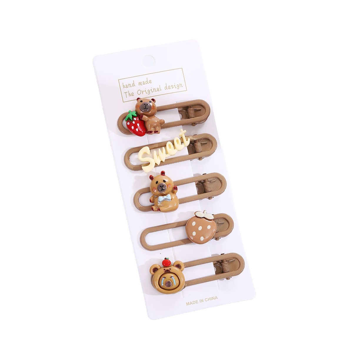 New Capibara hair clips, cute children's hair clips, fringe clips, broken hair clips and headwear Item Picture