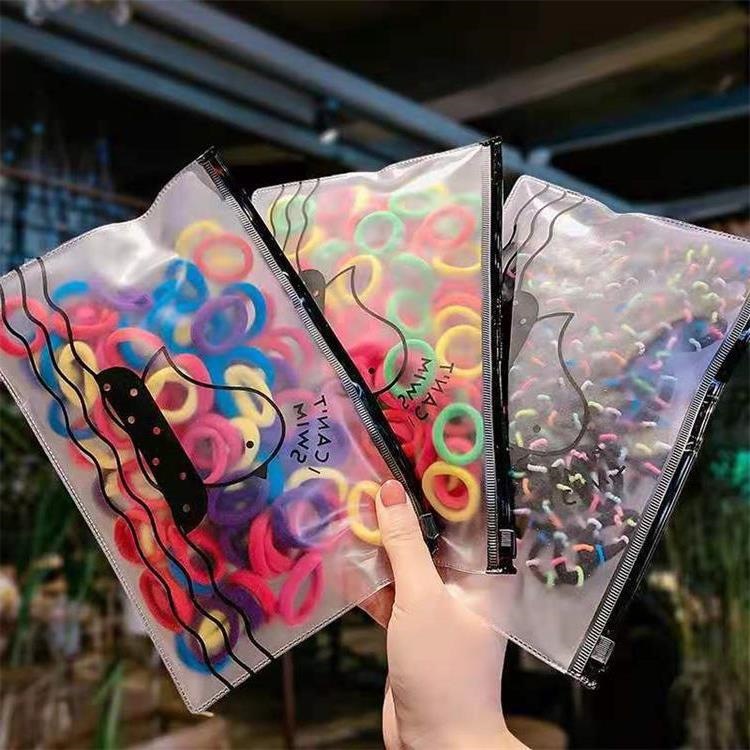 100 zipper rubber bands for princess girls, no hair damage for baby girls, hair ties for girls, hair bands for little girls full figure