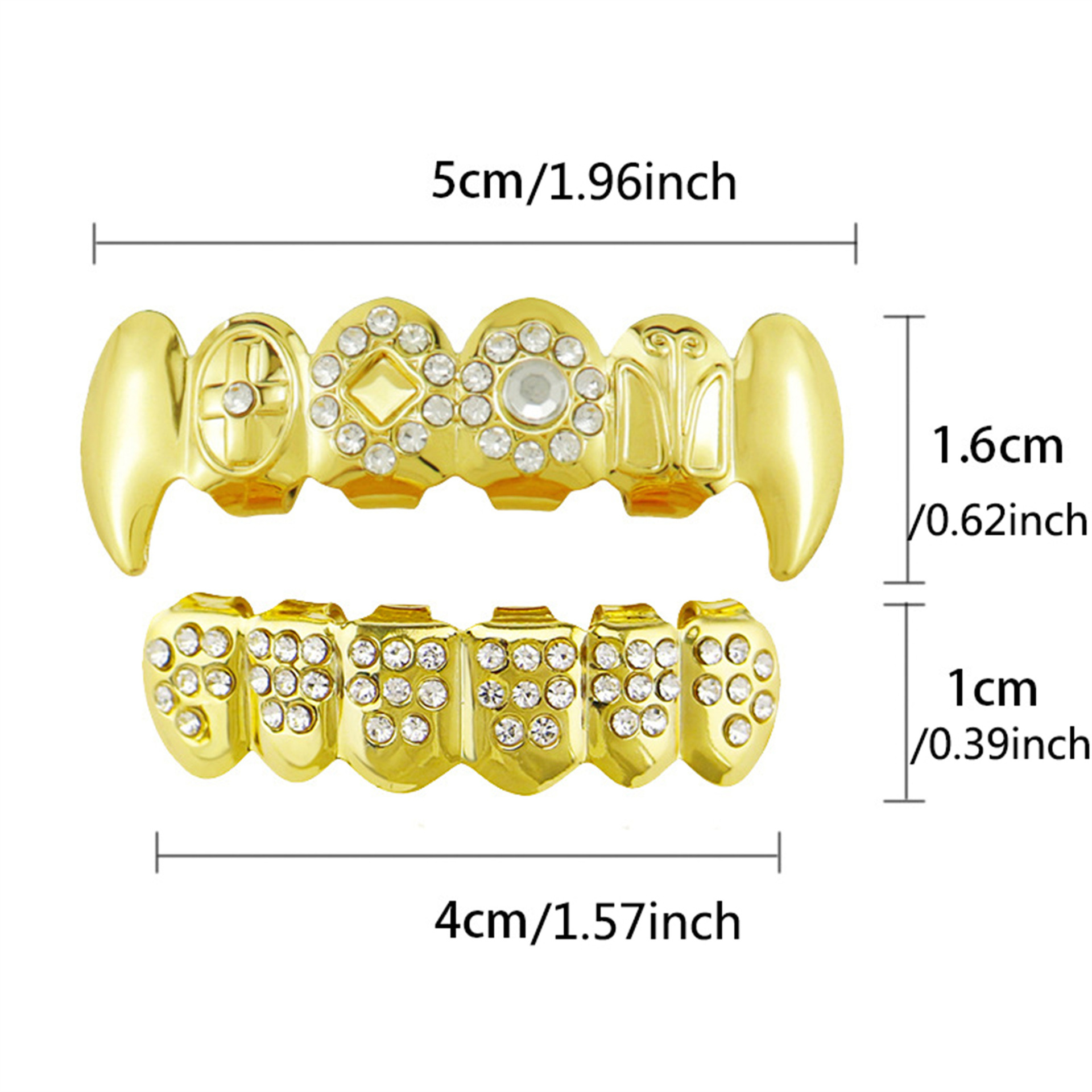Hip-hop fangs, sharp teeth, micro-inlays, diamond zircon braces, Halloween vampire, personalized, fashionable and exaggerated hip-hop braces Application Scenario